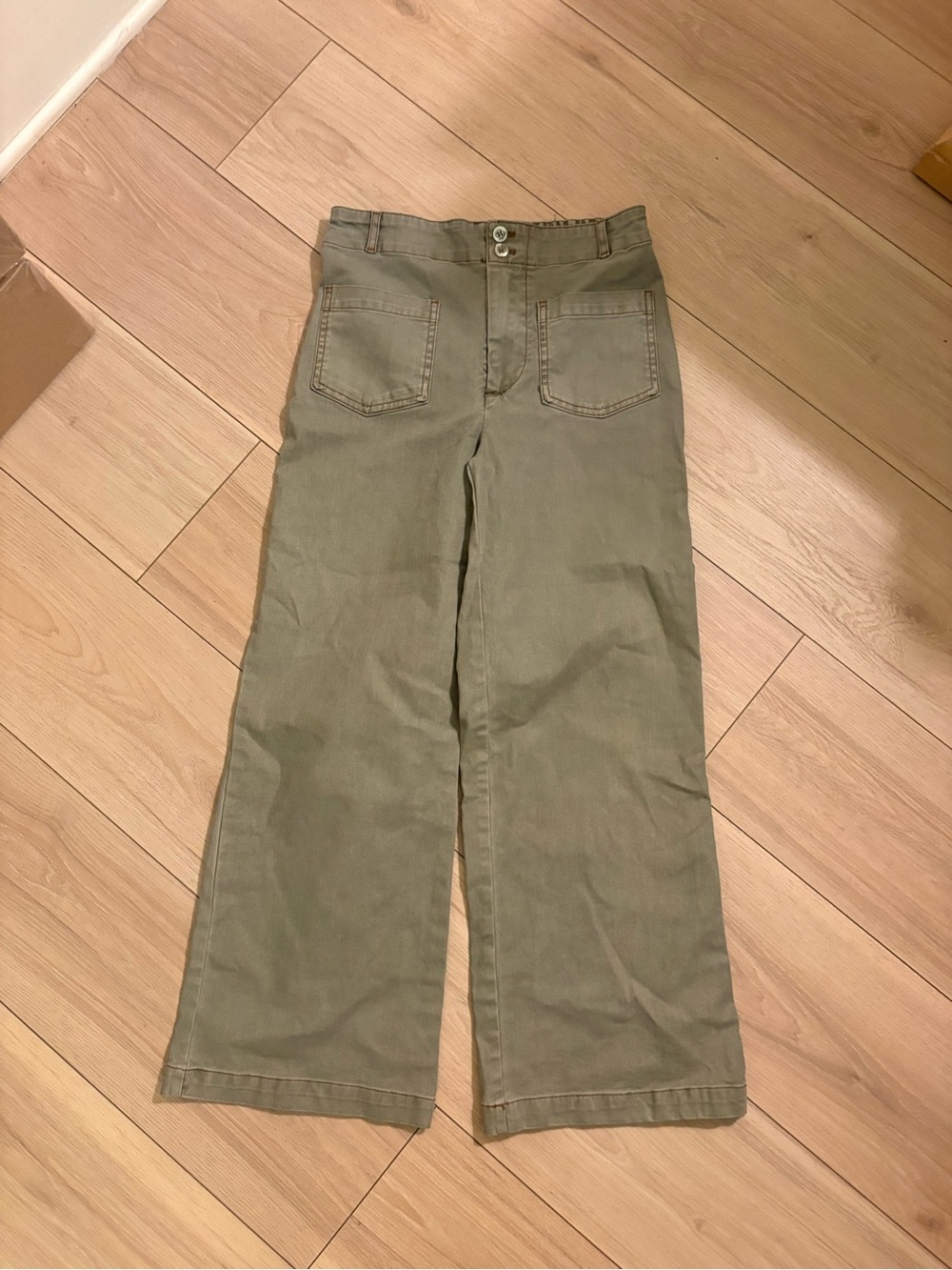 High-Rise Wide-Leg Women’s Jeans in Olive Green